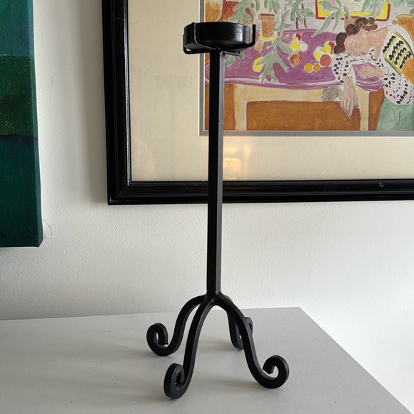 Black Metal Candle Stick Holder - Picture 1 of 7